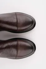 Bottes Chelsea d'hiver pour homme Muggo DRAKO en cuir véritable avec double fermeture éclair