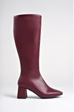 Bottes à talons pour femmes Muggo KAROLINE, bout carré garanti, fermeture éclair latérale