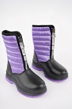 Bottes de pluie et de neige Muggo SUGAR pour enfants, unisexes, confortables et dotées d'une fermeture éclair sur le devant et d'une doublure en fourrure.