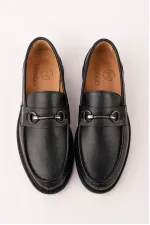 Chaussures décontractées pour hommes Muggo ALFRED en cuir véritable avec boucle en métal et semelle confortable