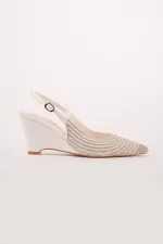 Muggo TIERA Stone and Pearl Embellished Pointed Toe Open Back Women's Platform Dress Shoes Muggo TIERA Stone and Pearl Embellished Pointed Toe Open Back Women's Platform Dress Shoes