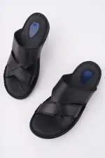 Muggo Eco Guaranteed Men's Casual Genuine Leather Comfortable Soft Sole Orthopedic Slippers