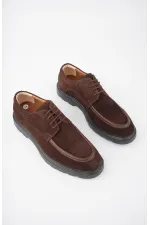 Muggo SAMUEL Chaussures pour hommes classiques et confortables en cuir véritable, style décontracté, avec semelle orthopédique épaisse.