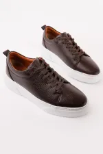 Muggo LEONS Genuine Leather Men's Thick Sole Lace-up Casual Sneaker Muggo LEONS Genuine Leather Men's Thick Sole Lace-up Casual Sneaker