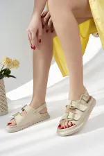 Muggo MEGGIE Double Strap Adjustable Belt Women's Casual Sandals Muggo MEGGIE Double Strap Adjustable Belt Women's Casual Sandals