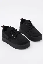 Muggo TRUNKS Kalın Taban Bağcıklı Yıldız Detaylı Çocuk Kışlık Sneaker Spor Ayakkabı