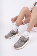 Chaussures de sport décontractées pour hommes Muggo SVENSON, à lacets et semelle épaisse, en cuir véritable.