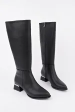 Muggo COLLİE Sivri Burun Yandan Fermuarlı Topuklu Kadın Çizme