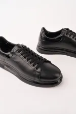 Baskets décontractées à lacets et semelle épaisse en cuir véritable Muggo Hudson pour homme