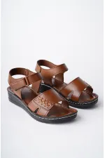 Sandales pour femmes Muggo SALVA, confortables et orthopédiques, aspect cuir, à bride unique et velcro.