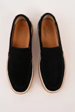 Muggo COVENT Genuine Suede Leather Laceless Men's Casual Loafer Shoes