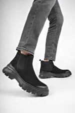 Muggo RAGNAR bottes Chelsea en cuir véritable à semelle épaisse pour hommes