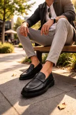 Muggo PEDRO Genuine Leather Slip-on Men's Classic Casual Shoes Muggo PEDRO Genuine Leather Slip-on Men's Classic Casual Shoes