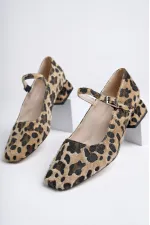 Muggo MARY Garantili Kare Burunlu Kadın Kısa Topuklu Ayakkabı