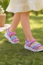 Sandales lumineuses à scratch pour filles Muggo TATU