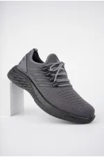 Muggo Montag Garantili Günlük Ortopedik Kaymaz Taban Bağcıklı Çizgili Erkek Sneaker Spor Ayakkabı