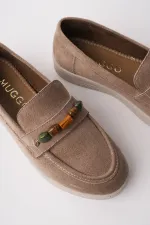 Mocassins décontractés en daim à détails perlés pour femmes Muggo AUREVA
