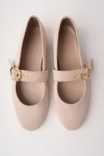 Ballerines en cuir pour femmes Muggo HALSEY à boucle dorée