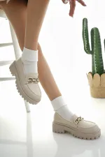 Mocassins Muggo SAMANTHA pour femmes, semelle épaisse, boucle, chaussures décontractées pour tous les jours