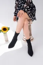 Bottes extensibles à bout pointu et talon compensé pour femmes Muggo MAGNUS