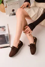 Muggo Multi-Colored Beaded Detail Women's Casual Lace-up Loafer Shoes Muggo Multi-Colored Beaded Detail Women's Casual Lace-up Loafer Shoes