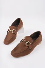 Muggo MONA Garantili Metal Tokalı Deri Kadın Loafer Günlük Ayakkabı