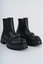 Muggo VESPER Garantili Tokalı Kalın Taban Kadın Chelsea Bot