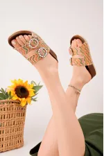 Pantoufles décontractées pour femmes Muggo BEFOR à double boucle et motifs