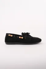 Muggo Multi-Colored Beaded Detail Women's Casual Lace-up Loafer Shoes Muggo Multi-Colored Beaded Detail Women's Casual Lace-up Loafer Shoes