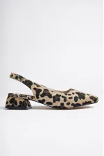 Muggo LOİS Garantili Arkası Açık Kare Burunlu Kadın Kısa Topuklu Ayakkabı