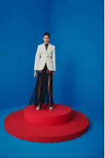 Muggo MARGARET Rhinestone Embellished Pointed Toe Open Back Elastic Women's Classic High Heel Shoes