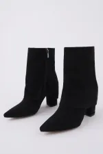 Muggo IMPERA Pointed Toe Chunky Heel Zippered Women's Boots