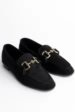 Mocassins décontractés en cuir pour femmes Muggo MONA avec boucle métallique garantie