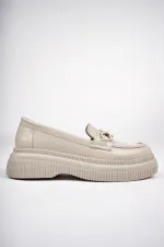 Muggo PEGULA Garantili Kadın Loafer Kalın Taban Günlük Casual Rahat Ayakkabı