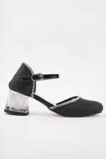 Muggo ELSE Bilekten Bağlamalı Simli Kız Çocuk Kısa Topuklu Ayakkabı