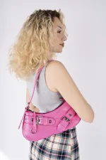 Muggo DOCPE Kadın Kemer Detaylı Baget Çanta