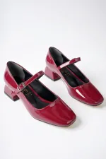 Muggo MARY Garantili Kare Burunlu Kadın Kısa Topuklu Ayakkabı