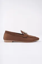 Muggo MONA Garantili Metal Tokalı Deri Kadın Loafer Günlük Ayakkabı