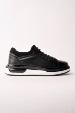 Baskets décontractées à lacets et semelle épaisse en cuir véritable pour homme Muggo REID