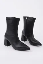 Bottes Muggo CODI à bout pointu, talon épais et fermeture éclair pour femmes