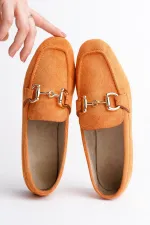 Mocassins décontractés en cuir pour femmes Muggo MONA avec boucle métallique garantie