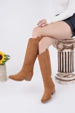 Bottes de cowboy western Muggo TEXAS pour femmes, bout pointu, talon épais brodé 