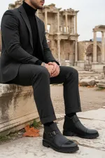 Muggo M1001 Su&soğuk Geçirmez Kürklü Garantili Unisex Kışlık Fermuarlı Bot Kauçuk Taban Sağlam