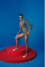 Muggo FOREST Open Back Buckle Detail Casual Classic Women's Stiletto Shoes