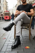Bottes pour hommes Muggo RODRIGUEZ, garanties imperméables au froid, avec fermeture éclair et doublure en fourrure