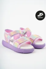 Sandales pour filles Muggo CRUZ, garanties pour tous les jours, à semelle orthopédique légère, pailletées et à scratch