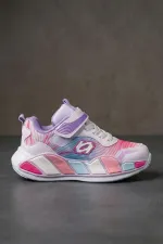 Muggo RAINBOW Thick Sole Velcro and Lace-up Kids' Sneaker Sports Shoes