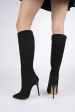 Bottes Muggo Florence pour femmes, à talon fin, bout pointu et fermeture éclair latérale