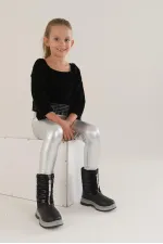 Bottes de pluie et de neige Muggo SUGAR pour enfants, unisexes, confortables et dotées d'une fermeture éclair sur le devant et d'une doublure en fourrure.