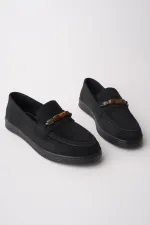 Muggo AUREVA Beaded Detail Suede Women's Casual Loafer Shoes